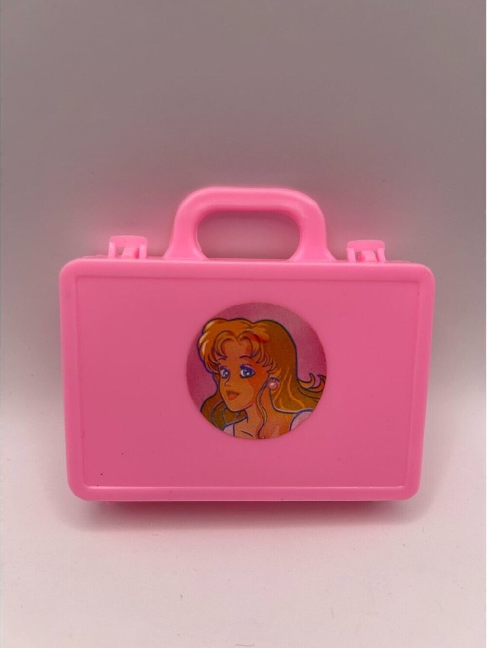 Pink Doll Briefcase Anime Girl Sticker Hinged Case Handle Fashion Doll Accessory